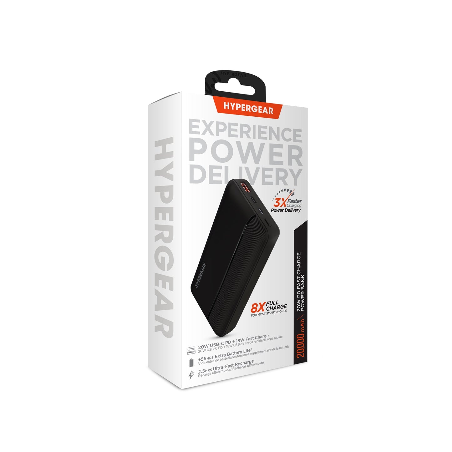 Hypergear 20000mAh 20W PD + USB Power Bank Black (15458-HYP)