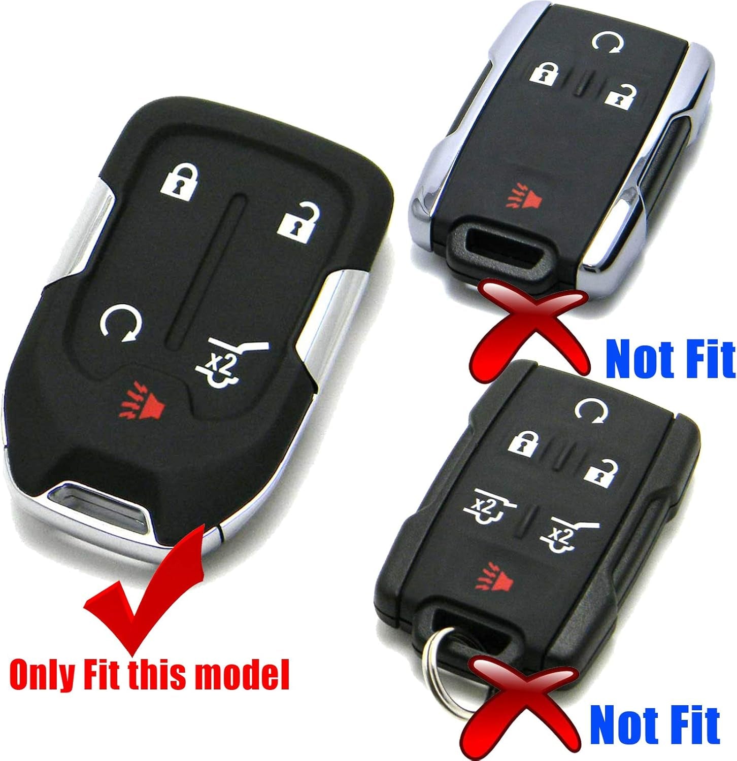 Silicone Keyless Remote Entry Cover Accessories - 2 Pack for 2019-2022 GMC Acadia, Terrain, Yukon, Chevrolet Suburban, Tahoe (Models HYQ1AA, 13584502, 1551A-AA)