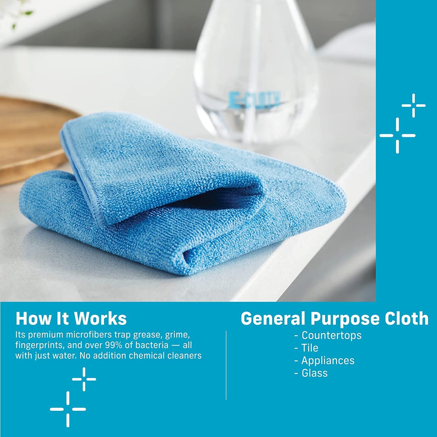 Microfiber Cloth 4-Pack, World'S Leading Premium Microfiber Cleaning Cloth, Twice as Durable as Competition, 1 Year Guarantee, Ideal for Kitchen, Countertops, Sinks, and Bathrooms, Assorted