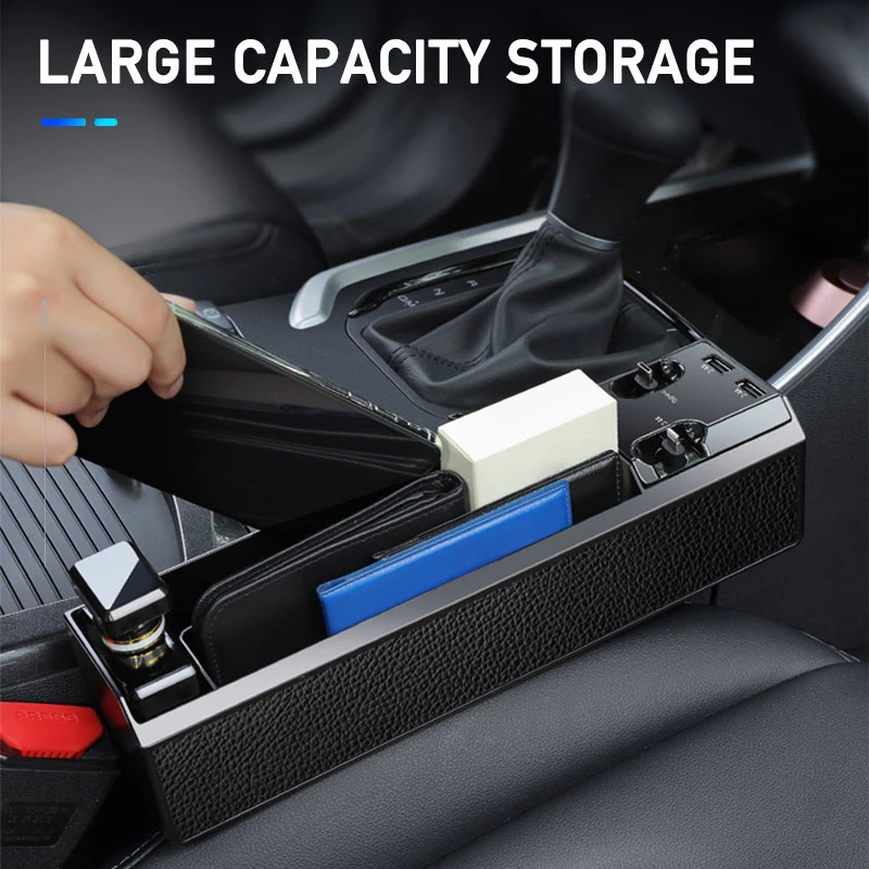 Multifunctional Car Seat Gap Organizer with Charging Cable