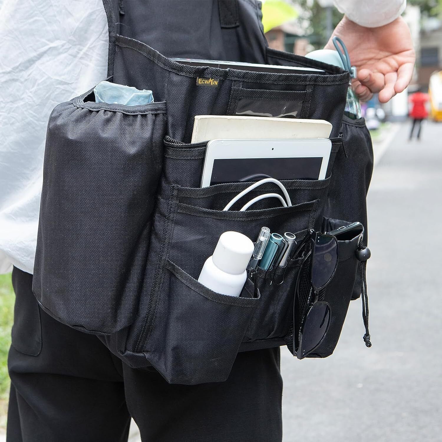 Car Office Passenger Seat File Organizer - Vehicle Storage Laptop Holder Pockets