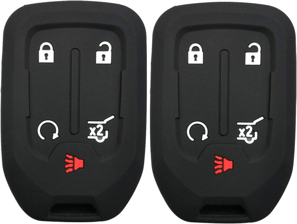 Silicone Keyless Remote Entry Cover Accessories - 2 Pack for 2019-2022 GMC Acadia, Terrain, Yukon, Chevrolet Suburban, Tahoe (Models HYQ1AA, 13584502, 1551A-AA)