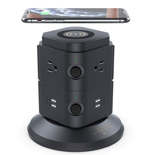 ZTECH Power Strip Tower with Wireless Charger